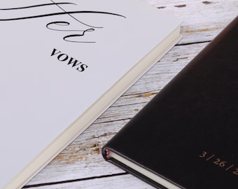2 livres de vœux de mariage, ses vœux pour lui/elle, couverture rigide et cuir, nom et date personnalisés, cahier des mariés pour livre de vœux de cérémonie