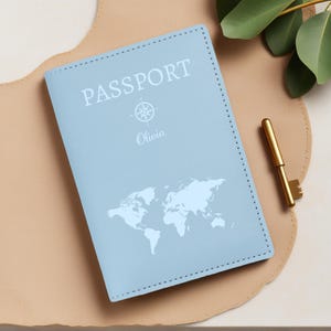 Personalized Passport Cover, Custom Leather Passport Case, Travel Gift Passport Holder Wallet for Women, Party Favor Item