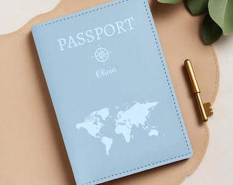 Personalisierte Passhülle, benutzerdefinierte Leder Passhülle, Reisegeschenk Passhülle für Frauen, Party Favor Artikel