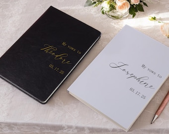 2 Vow Books My Vows To, Hard Cover Wedding Ceremony or Soft Cover Vow Books, Luxury Speech Notebook, Engagement Gift for Bride Groom