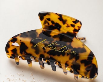 Bridesmaid Gift, Personalized Hair Claw Clip, Engraved Customized Name Claw Clip, Custom Name Wedding Hair Accessory, Party Favor
