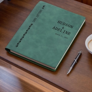 Diario de cartas de amor personalizado, cuaderno de pareja personalizado, regalo de papel personalizado para el primer aniversario de matrimonio, diario de recuerdos juntos
