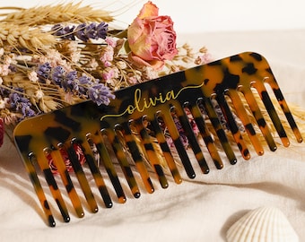 Bridal Party Favor, Custom Marble Hair Comb, Personalized Engraved & Hand Painted Name Comb, Bridesmaid Proposal Gift, Wedding Gift for Her