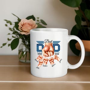 Best Dad Mug, Dad Mug, Dad Fist Bump Mug, Dad Birthday Gifts From Kids, Personalized Dad Mug, Dad Gift From Kids