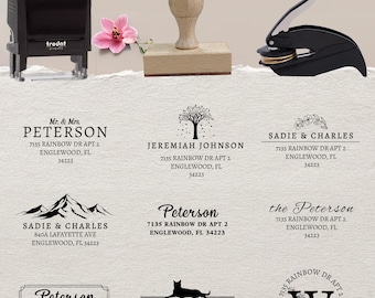 Personalized Address Embosser Stamp Self Inking Stamp Return Address Stamp Self Ink Home Address Stamp Address Stamper Wedding Stamper