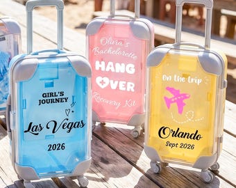 Personalized Hangover Kit Mini Suitcase, Bachelorette Party Favor Box, DIY Bridesmaid Recovery Gift, Girls Trip Gift,Wedding Favor Container