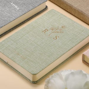 Libro de votos matrimoniales personalizado, elegante libro de votos, cuaderno de discursos de lujo, mis votos para, sus votos, sus votos, regalo de bodas para la novia, boda minimalista