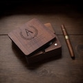 Personalized Wooden Cigar Ashtray with Lid – Custom Engraved Walnut Tray for Cigar, Gift for Him, Grandpa Groomsmen Gift, Smoker Accessories