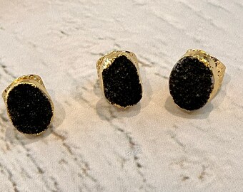 Black Druzy Ring