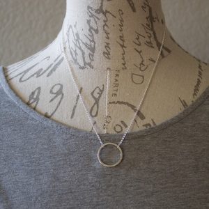 Silver Circle Necklace - Sterling Silver Circle - Circle Necklace - Simple Necklace - Everyday Jewelry - Dainty Necklace - Everyday Necklace