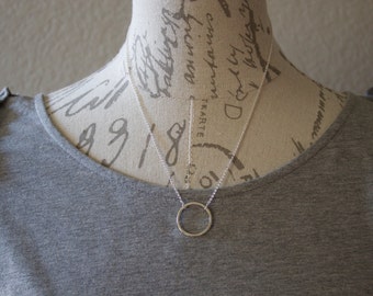 Silver Circle Necklace - Sterling Silver Circle - Circle Necklace - Simple Necklace - Everyday Jewelry - Dainty Necklace - Everyday Necklace