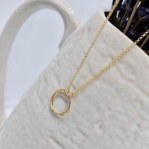 Double Circle Necklace - Gold Karma Necklace - Gold Jewelry - Gold Necklace - Gold Circle Necklace - Gold Double Circle Necklace