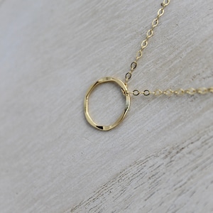 Gold Circle Necklace - Gold Karma Necklace - Gold Jewelry - Gold Necklace - Gold Circle Necklace - Gold Double Circle Necklace /