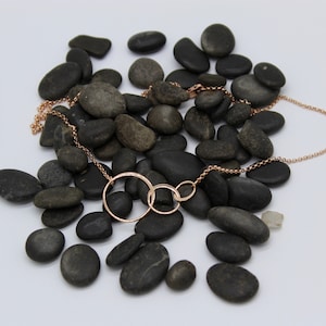Triple Circle Necklace // Three Circle Necklace // Silver Eternity Necklace // Karma Necklace // Hoop Necklace // Rose Gold Circle Necklace