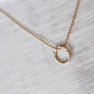 Double Circle Gold Necklace - Gold Karma Necklace - Gold Jewelry - Gold Necklace - Gold Circle Necklace - Gold Double Circle Necklace