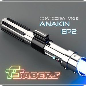 Anakin&#39;s EP2 Lightsaber Neopixel or RGB, Attack of the Clones, w/ Custom Blade & Hard Case, Star Wars (XenoPixel V3, Proffie 2.2, or RGB)