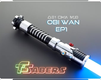 Obi Wan's EP1 Lightsaber Neopixel or RGB, The Phantom Menace, w/ Custom Blade & Hard Case, Star Wars (XenoPixel V3, Proffie 2.2, or RGB)
