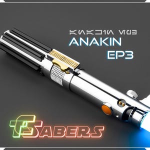 Anakin&#39;s EP3 Lightsaber Neopixel or RGB, Revenge of the Sith, w/ Custom Blade & Hard Case, Star Wars (XenoPixel V3, Proffie 2.2, or RGB)