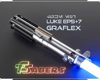 Spada laser EP7 "Graflex" di Luke Neopixel o RGB, con lama personalizzata e custodia rigida, Star Wars (XenoPixel V3, Proffie 2.2 o RGB)