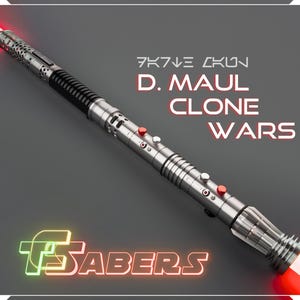 Darth Maul Clone Wars Lichtschwert Neopixel oder RGB, mit Custom Klinge & Hard Case, Star Wars (XenoPixel V3, Proffie 2.2, oder RGB)