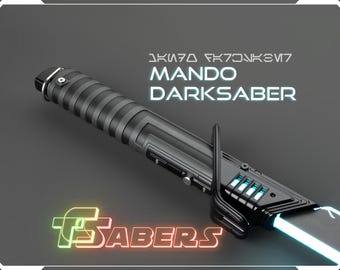 The Mandalorian Darksaber, Spada laser Neopixel, di The Mando con lama personalizzata e custodia rigida, Star Wars (XenoPixel V3, Proffie 2.2 o RGB)