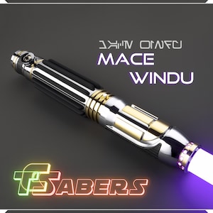 Mace Windu&#39;s Lightsaber Neopixel oder RGB, mit Custom Klinge & Hartschalenkoffer, Star Wars (XenoPixel V3, Proffie 2.2, oder RGB)