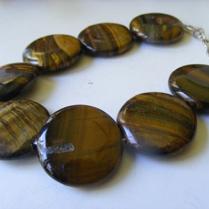 New Handmade Tigers Eye Coin Beaded Bracelet Women Gift Holiday