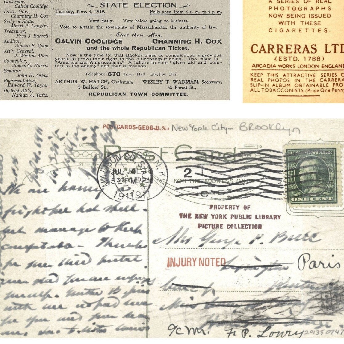 4 Pages of Written and Printed Ephemera: Postcards Tickets | Etsy