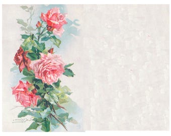Rose Journal Pages: Antique Ephemera for Collage (Digital Download)