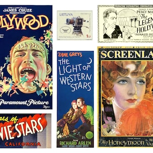 Ins Kino gehen! 10 Seiten klassisches Hollywood und Kino Ephemera in 10 Seiten Vintage Digitalbilder für Journals, Karten-Herstellung, Kunstprojekte