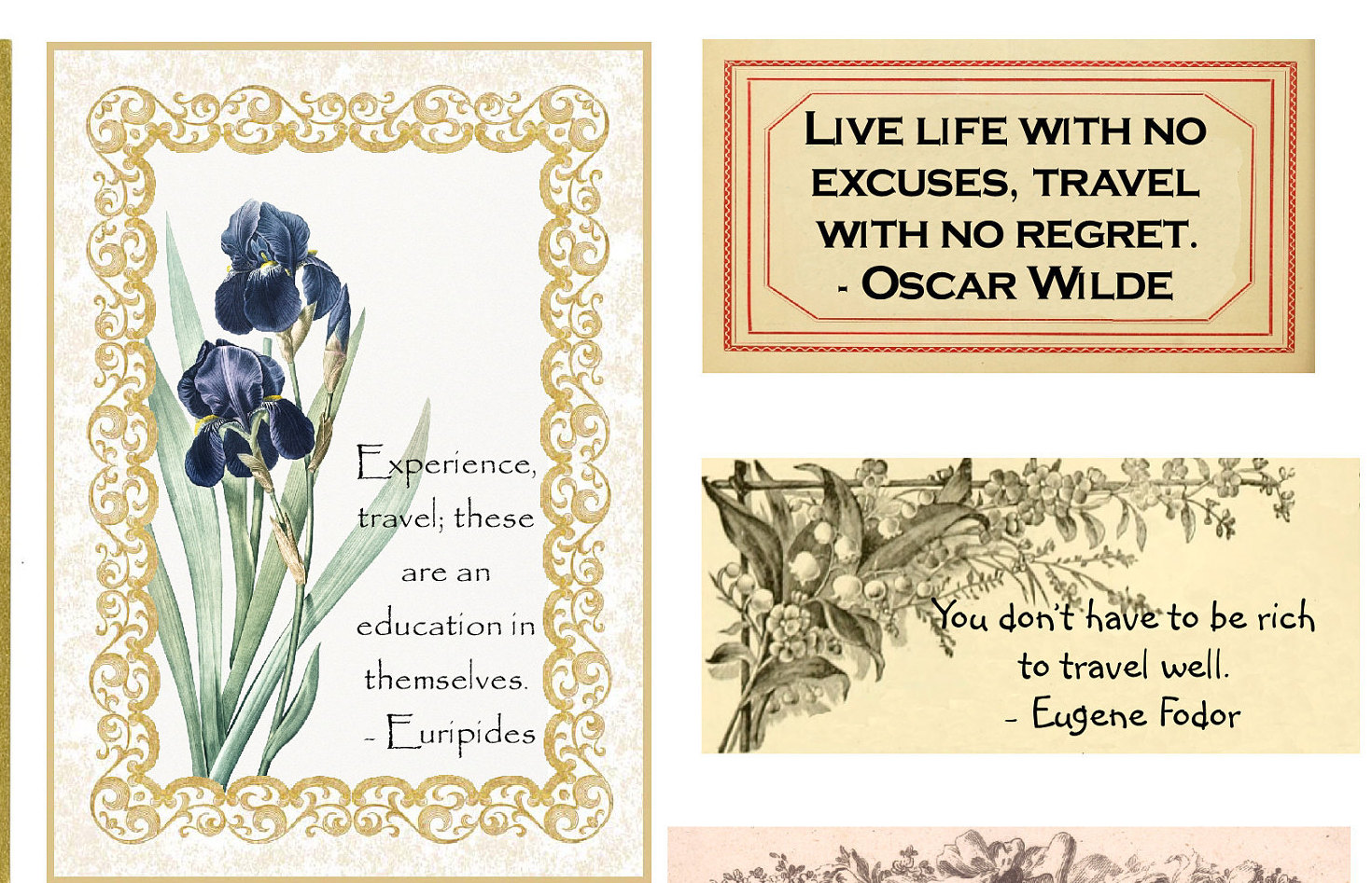 2 Pages of Travel Quotes for Travel Journals Card-making | Etsy