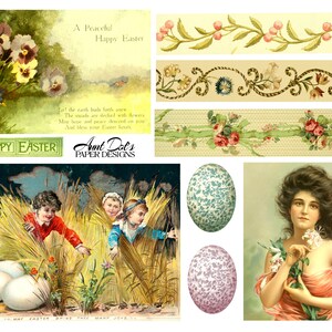 Eklektische Oster Ephemera 10 Seiten voller Vintage Oster Bilder für Junk Journals, Journals, Karten-Herstellung, Kunstprojekte und mehr