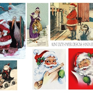 Weihnachtsmann Ephemera 10 Seiten Vintage Bilder für Junk Journals, Journals, Card-Making, Art Projects und mehr