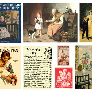 Vintage Mom Ephemera 10 Seiten mit Bildern für Junk Journals, Journals, Card-Making, Kunstprojekte und Mehr für Muttertag Neue Mütter.