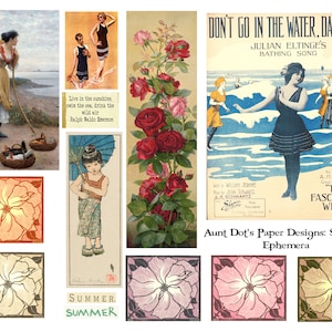 10 Seiten Vintage Ephemera für Junk Journals, Journals, Kartenherstellung, Kunstprojekte und mehr