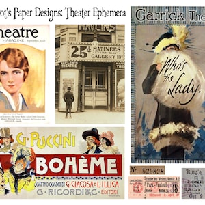 Theater Ephemera 8 Seiten mit digitalen Bilder für Journals, Card-Making, Kunstprojekte