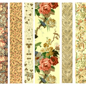 Vintage Dekorative Designs 10 Seiten Ephemera für Junk Journals, Washi Tape und Papercrafts