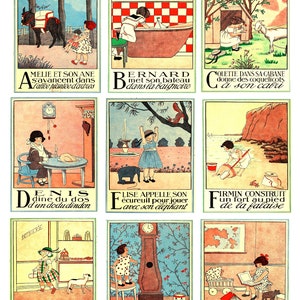 Livro do alfabeto francês com 3 páginas de ABCs coloridos para diários, cartões e artesanato em papel