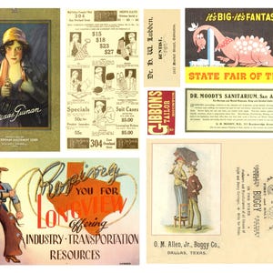 Destino: Texas. 10 páginas de imágenes vintage para diarios basura, revistas, tarjetas, proyectos de arte y más.