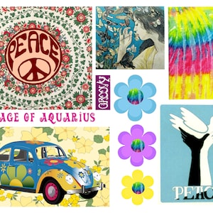 The Groovy Sixties Ephemera 10 páginas de imagens vintage para periódicos indesejados, diários, confecção de cartões, confecção de joias, projetos de arte e muito mais