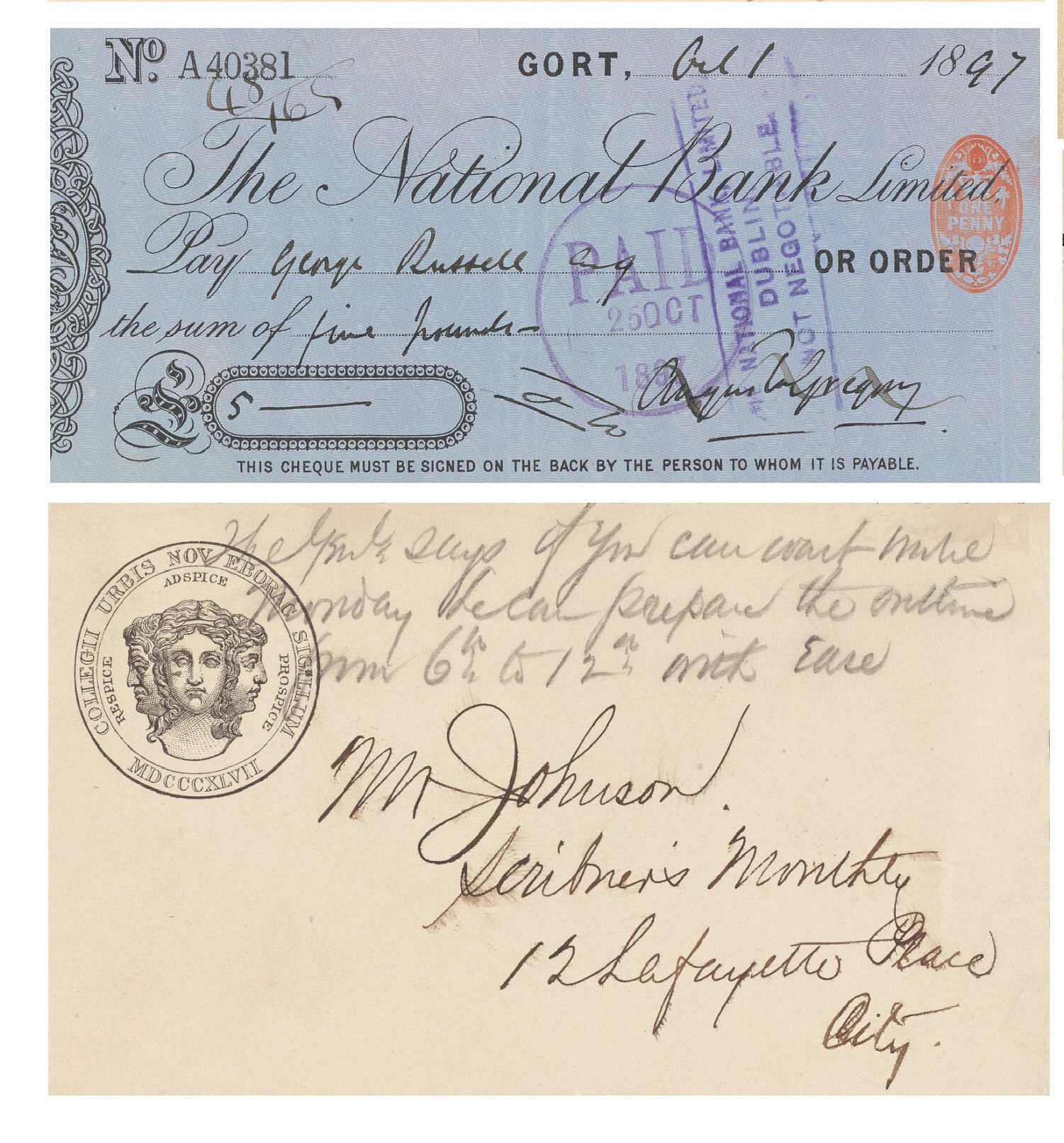 4 Pages of Written and Printed Ephemera: Postcards Tickets | Etsy