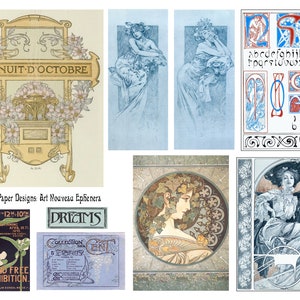 Art Nouveau Ephemera 10 Pages of Vintage Images for Junk Journals ...