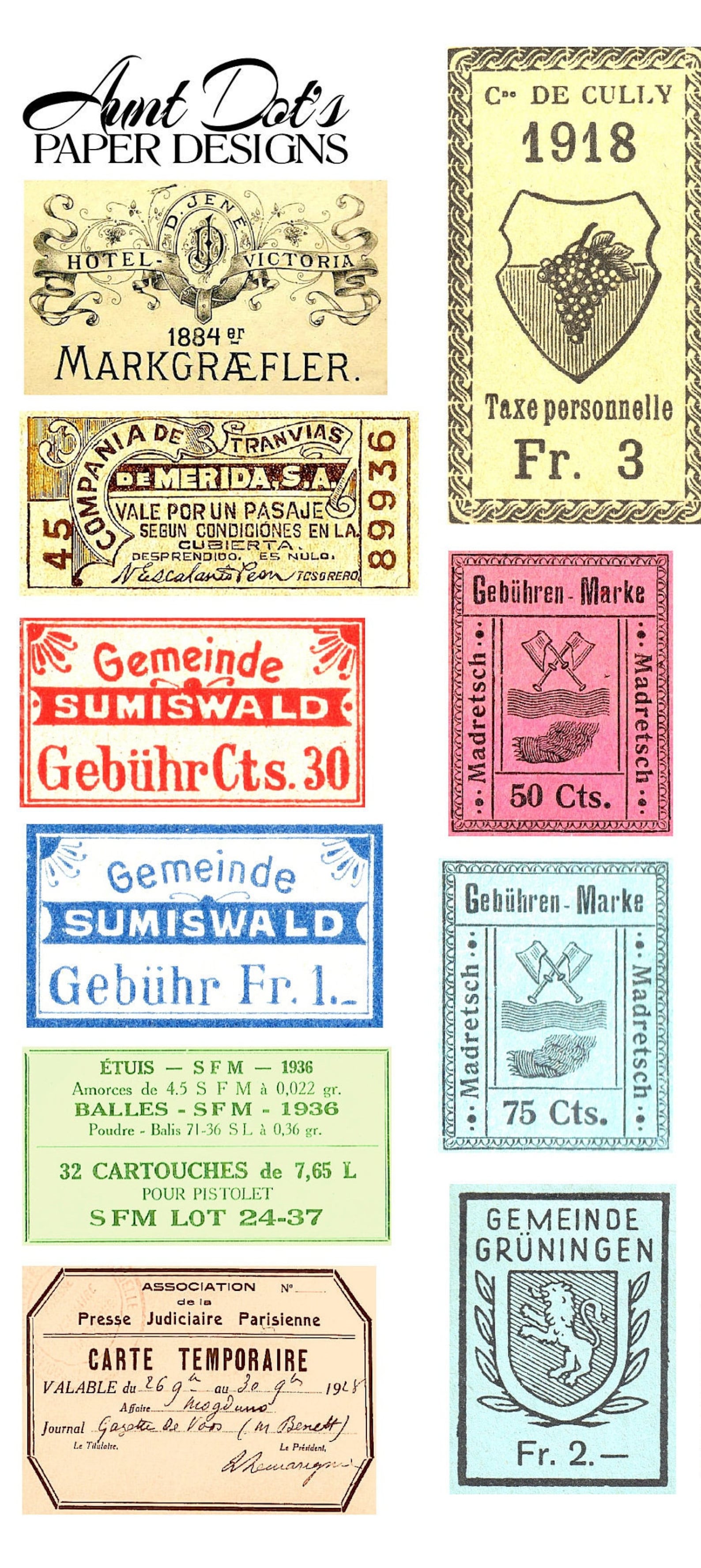 Random Vintage Labels 3 Pages of Embellishments for Junk Journals ...