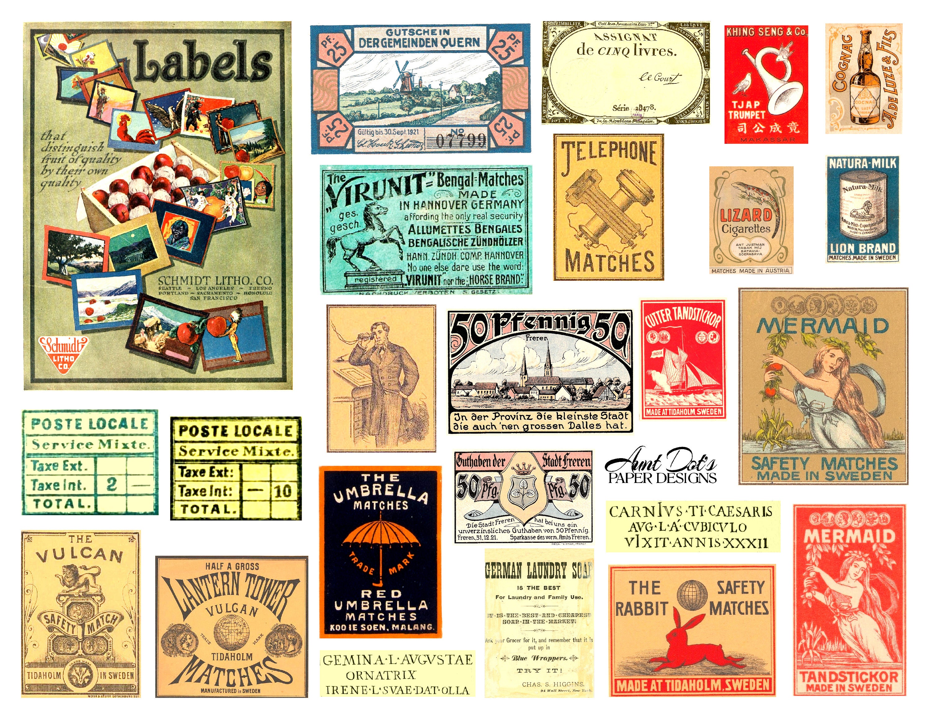 Vintage Ephemera book labels journaling, junk (2587249)