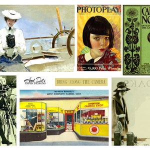 Vintage Kamera und Fotografie Ephemera: 10 Seiten Bilder für Junk Journals, Journals, Kartenherstellung, Kunstprojekte