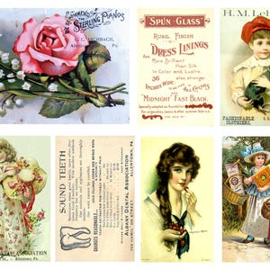 Viktorianische Handelskarten 10 Seiten Vintage Ephemera für Junk Journals, Journals, Grußkarten, Kunstprojekte und mehr