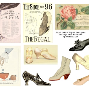 12 Seiten Vintage Beauty & Fashion Ephemera für Junk Journals, Art Journals, Greeting Cards und mehr