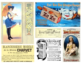 Viktorianische Werbung Ephemera: 10 Seiten für Junk Journals (Digitaler Download)