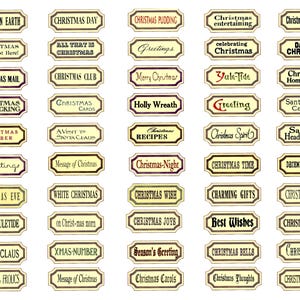 Vintage Christmas Labels for Junk Journals, Journals, Card-Making, Art Projects and More