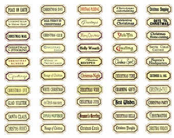 Christmas Labels for Junk Journals, Journals, Card-Making, Art Projects and More